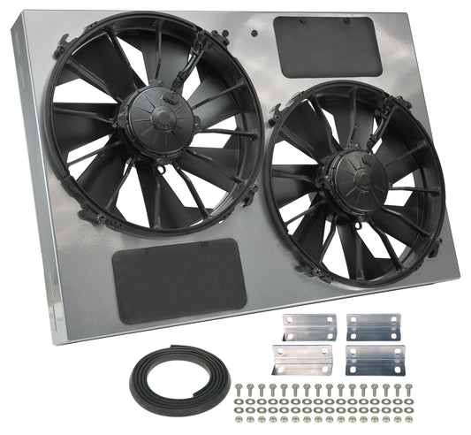 Trailblazer/Envoy/Saab 5.3L/6.0L Dual Electric Fan Kit - Derale HD Fans image 0