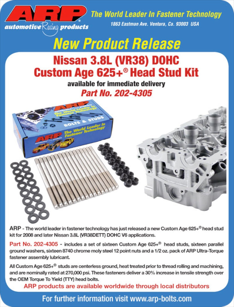 ARP Nissan R35 GTR VR38DETT CA625+ Head Stud Kit image 1