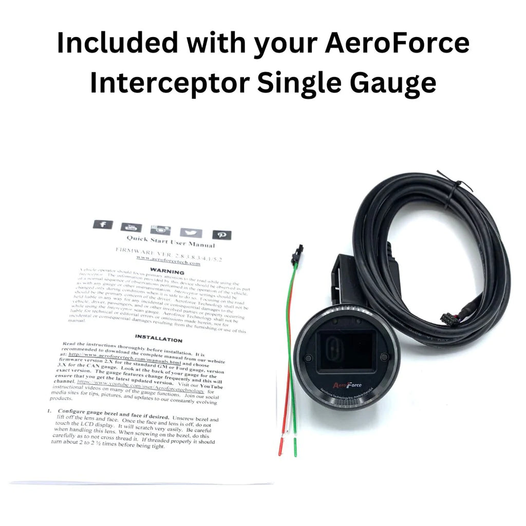 Aeroforce Interceptor OBD2 Single Gauge Chevrolet Trailblazer 5.3L, 6.0L 2005+ image 2