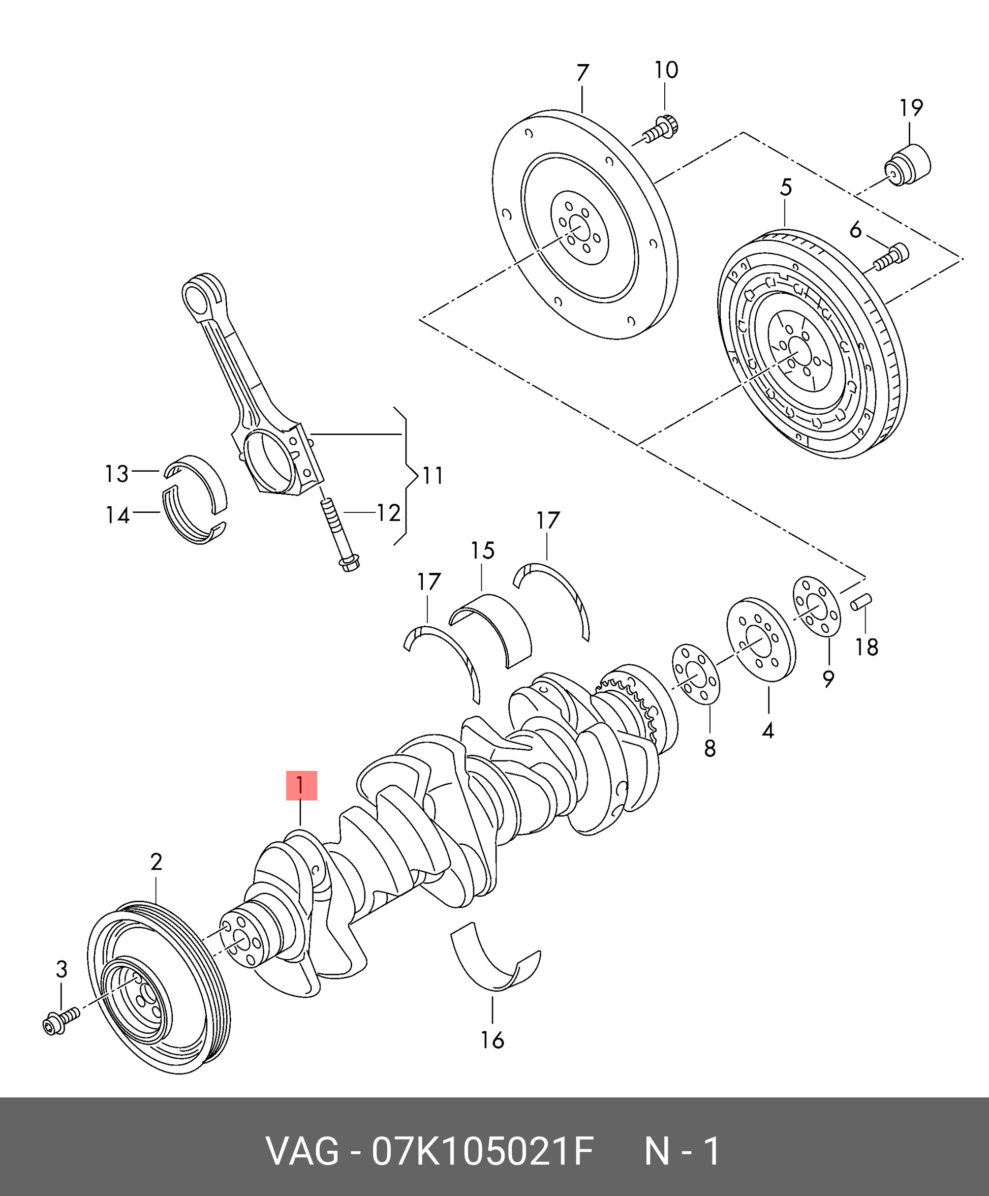 DAZA & DNWA OEM Crankshaft image 1