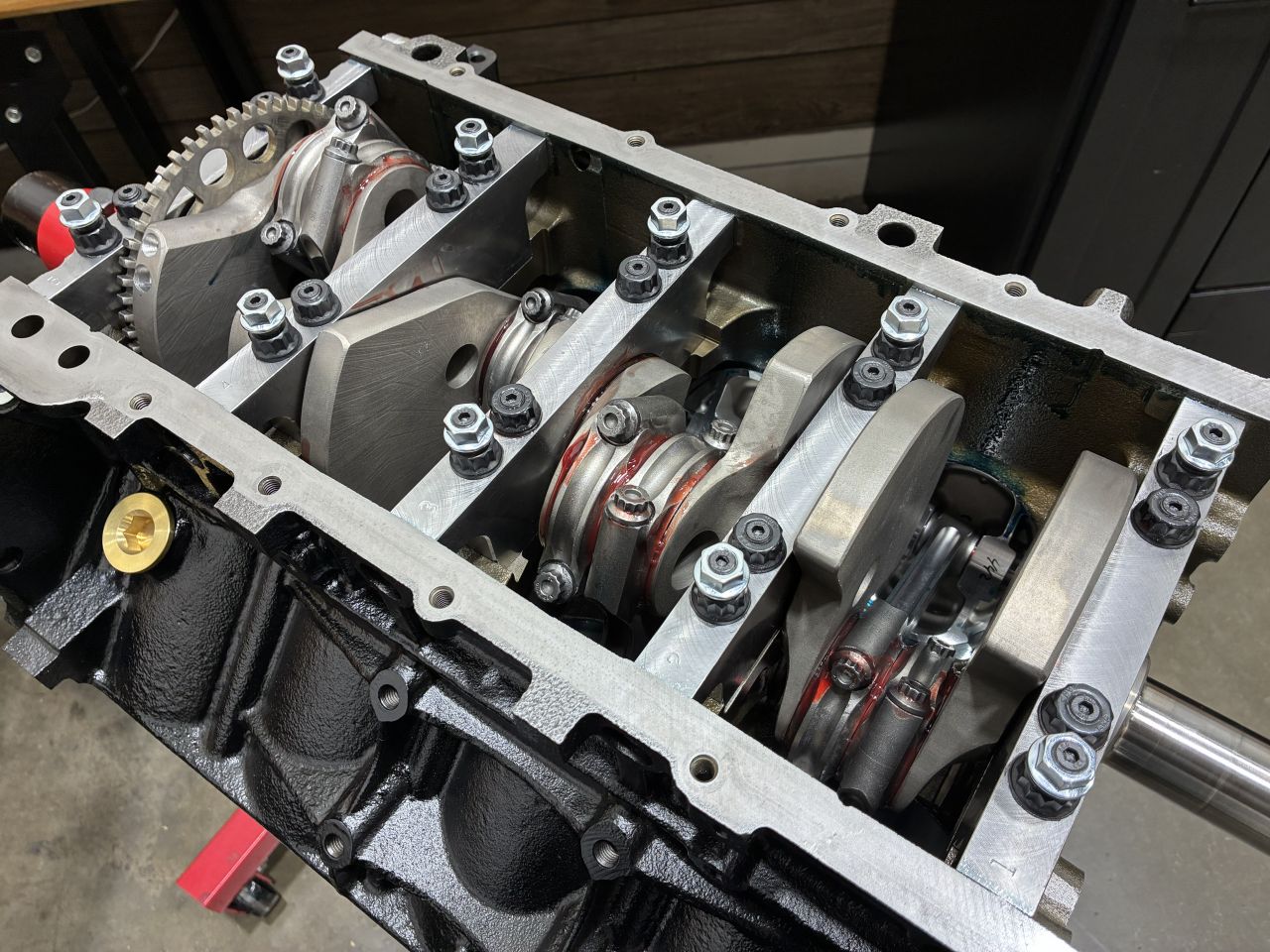 SCG Inc. 408" GM Iron LS Stroker Shortblock w/ Billet Main Caps