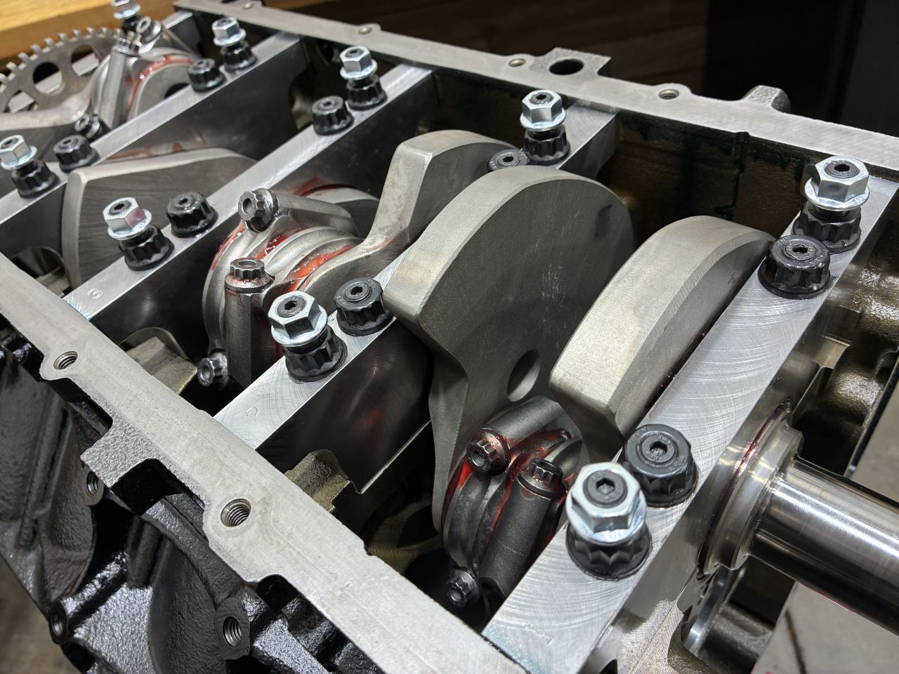 SCG Inc. 408" GM Iron LS Stroker Shortblock w/ Billet Main Caps