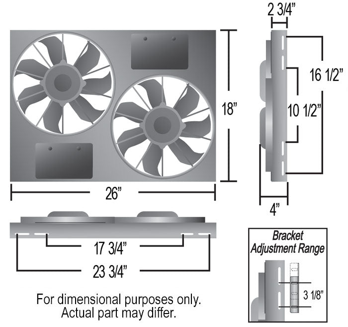 Trailblazer/Envoy/Saab 5.3L/6.0L Dual Electric Fan Kit - Derale HD Fans image 1